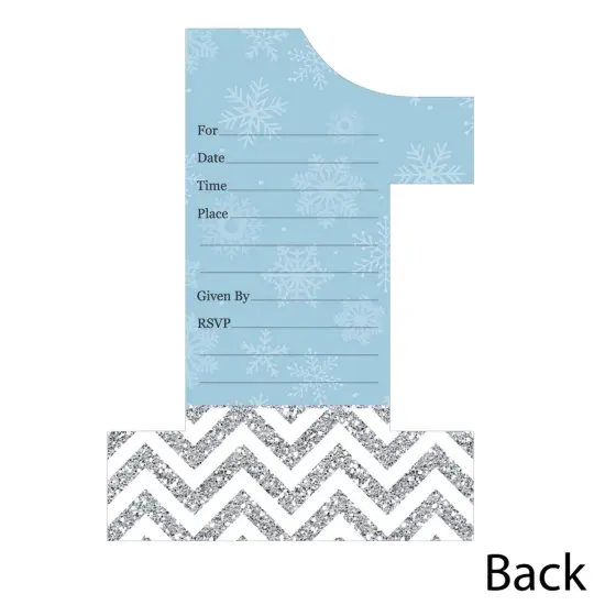 Big Dot of Happiness Onederland - Shaped Fill-in Invites - Snowflake Winter Wonderland Birthday Party Invitation Cards with Envelopes - Set of 12 {4}