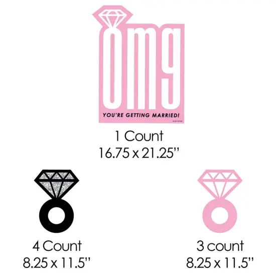 Big Dot of Happiness Omg, You're Getting Married - Yard Sign and Outdoor Lawn Decorations - Engagement Party Yard Signs - Set of 8 {7}