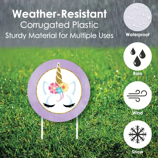 Big Dot of Happiness Rainbow Unicorn - Yard Sign & Outdoor Lawn Decorations - Magical Unicorn Baby Shower or Birthday Party Yard Signs - Set of 8 {4}