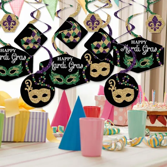 Big Dot of Happiness Mardi Gras - Masquerade Party Hanging Decor - Party Decoration Swirls - Set of 40 {3}