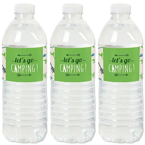 Big Dot of Happiness Happy Camper - Camping Baby Shower or Birthday Party Water Bottle Sticker Labels - Set of 20 {1}