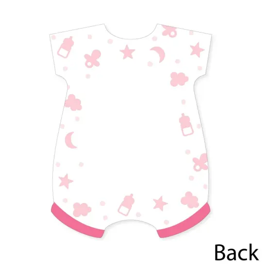 Big Dot of Happiness It's a Girl - Shaped Thank You Cards - Pink Baby Shower Thank You Note Cards with Envelopes - Set of 12 {6}