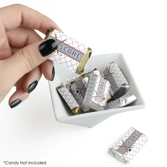 Big Dot of Happiness Shoots and Scores - Hockey - Mini Candy Bar Wrapper Stickers - Baby Shower or Birthday Party Small Favors - 40 Count {3}
