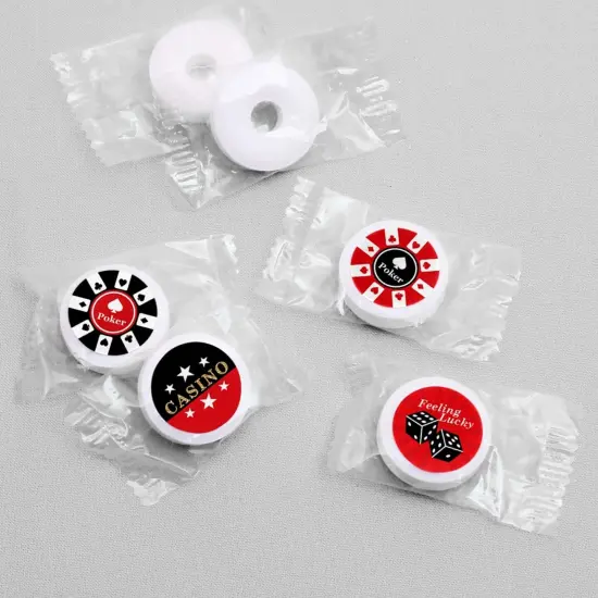 Big Dot of Happiness Las Vegas - Casino Party Round Candy Sticker Favors - Labels Fits Chocolate Candy (1 sheet of 108) {4}