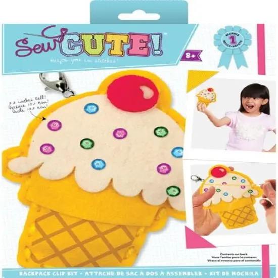 Colorbok Sew Cute! Felt Backpack Clip Kit-Ice Cream {1}