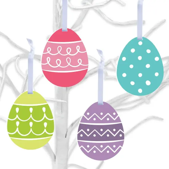Big Dot of Happiness Hippity Hoppity - Easter Egg Decorations - Tree Ornaments - Set of 12 {1}