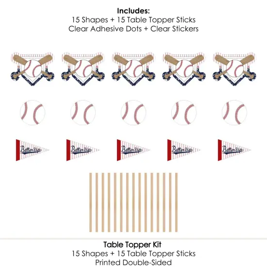 Big Dot of Happiness Batter Up - Baseball - Baby Shower or Birthday Party Centerpiece Sticks - Table Toppers - Set of 15 {7}