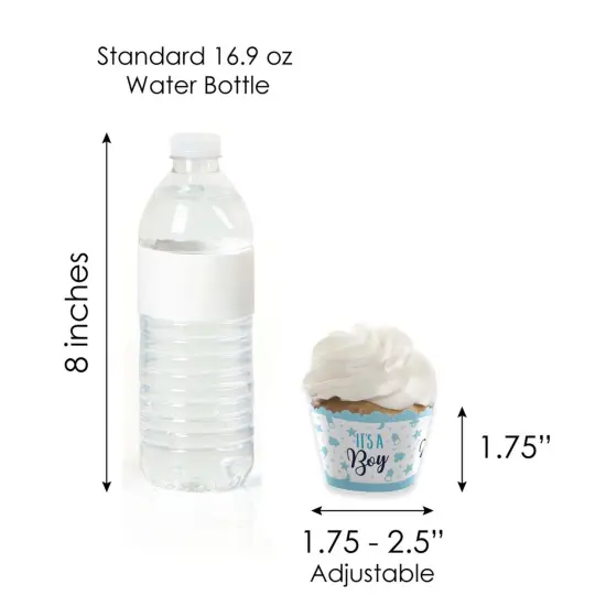 Big Dot of Happiness It's a Boy - Cupcake Decoration - Blue Baby Shower Cupcake Wrappers and Treat Picks Kit - Set of 24 {7}