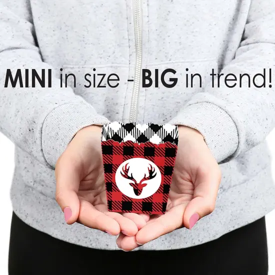 Big Dot of Happiness Prancing Plaid - Party Mini Favor Boxes - Christmas and Holiday Buffalo Plaid Party Treat Candy Boxes - Set of 12 {6}