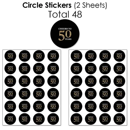 Big Dot of Happiness Adult 50th Birthday - Gold - Birthday Party Candy Favor Sticker Kit - 304 Pieces {7}