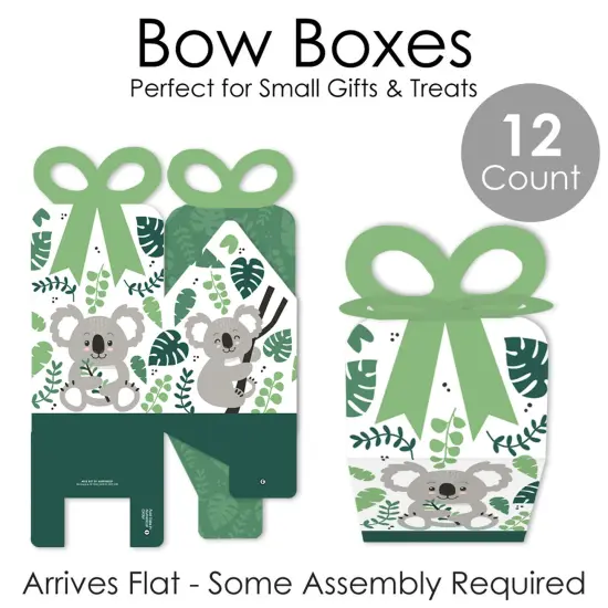 Big Dot of Happiness Koala Cutie - Square Favor Gift Boxes - Bear Birthday Party and Baby Shower Bow Boxes - Set of 12 {7}