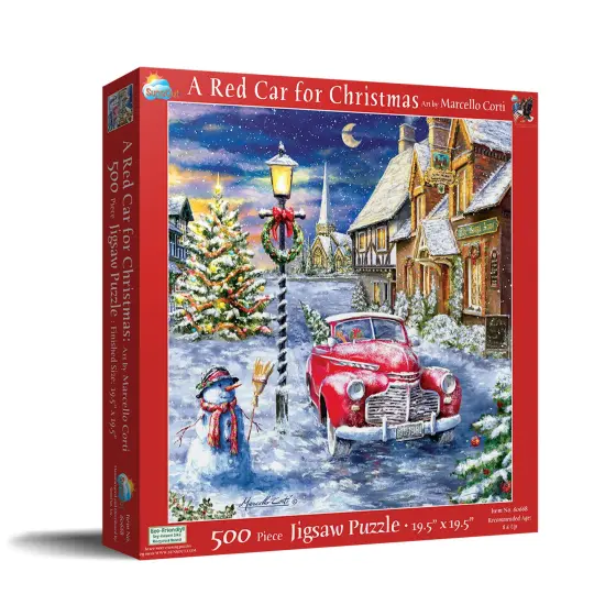 Sunsout A Red Car for Christmas 500 pc Christmas Jigsaw Puzzle 60668 {3}