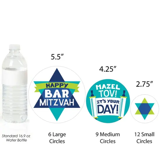 Big Dot of Happiness Blue Bar Mitzvah - Boy Party Giant Circle Confetti - Party Decorations - Large Confetti 27 Count {4}