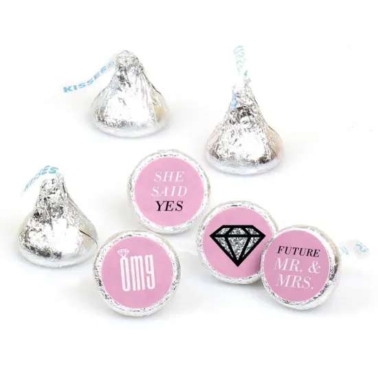 Big Dot of Happiness Omg, You're Getting Married - Engagement Party Round Candy Sticker Favors - Labels Fits Chocolate Candy (1 Sheet of 108) {1}