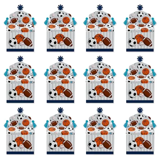 Big Dot of Happiness Go, Fight, Win - Sports - Treat Box Party Favors - Baby Shower or Birthday Party Goodie Gable Boxes - Set of 12 {6}