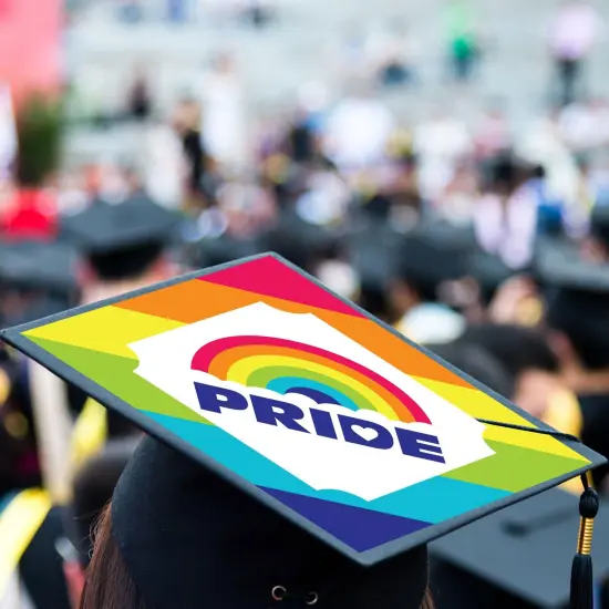 Big Dot of Happiness Love is Love - Pride - Rainbow Graduation Cap Decorations Kit - Grad Cap Cover {4}