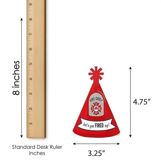 Big Dot of Happiness Fired Up Fire Truck - Mini Cone Firefighter Firetruck Baby Shower or Birthday Party Hats - Small Little Party Hats - Set of 8 {7}