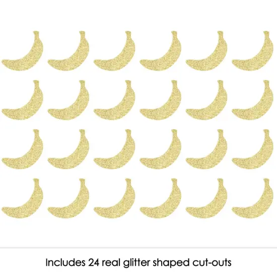 Big Dot of Happiness Gold Glitter Banana - No-Mess Real Gold Glitter Cut-Outs - Tropical Party Confetti - Set of 24 {3}