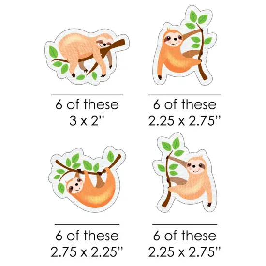 Big Dot of Happiness Let's Hang - Sloth - DIY Shaped Baby Shower or Birthday Party Cut-Outs - 24 Count {3}
