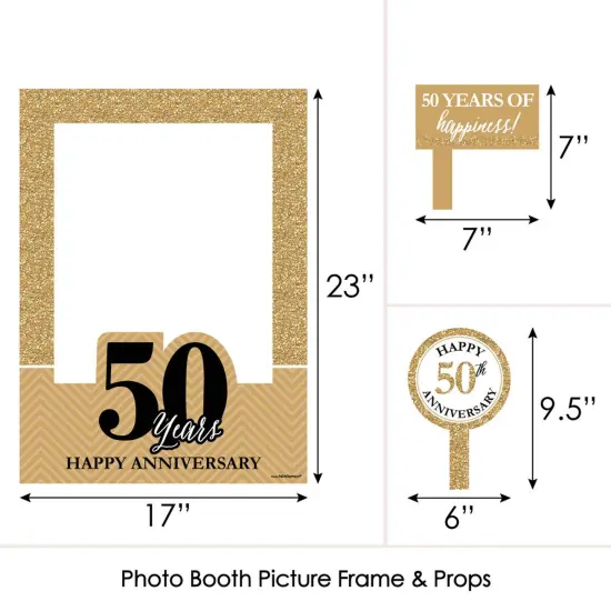 Big Dot of Happiness We Still Do - 50th Wedding Anniversary Selfie Photo Booth Picture Frame & Props - Printed on Sturdy Material {6}