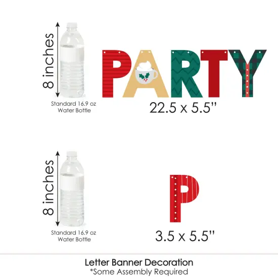 Big Dot of Happiness Christmas Pajamas - Holiday Plaid PJ Party Letter Banner Decoration - 36 Banner Cutouts and Pajama Party Banner Letters {7}