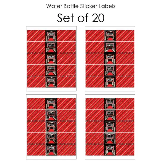 Big Dot of Happiness Red Carpet - Movie Night Party Water Bottle Sticker Labels - Set of 20 {4}