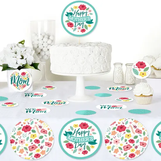 Big Dot of Happiness Colorful Floral Happy Mother's Day - We Love Mom Party Giant Circle Confetti - Party Decorations - Large Confetti 27 Count {6}