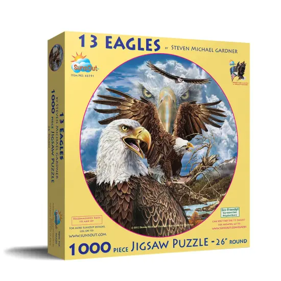Sunsout 13 Eagles 1000 pc Round Jigsaw Puzzle 46591 {3}