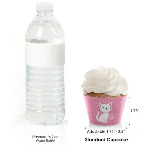 Big Dot of Happiness Purr-fect Kitty Cat - Kitten Meow Baby Shower or Birthday Party Decorations - Party Cupcake Wrappers - Set of 12 {4}