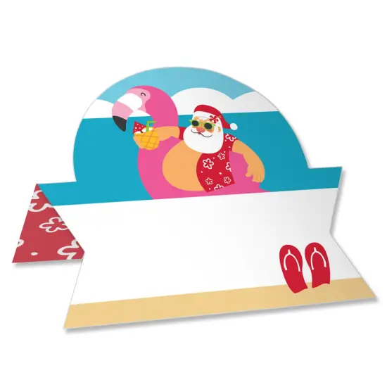 Big Dot of Happiness Tropical Christmas - Beach Santa Holiday Party Tent Buffet Card - Table Setting Name Place Cards - Set of 24 {1}
