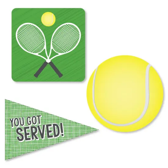 Big Dot of Happiness You Got Served - Tennis - DIY Shaped Baby Shower or Tennis Ball Birthday Party Cut-Outs - 24 Count {1}