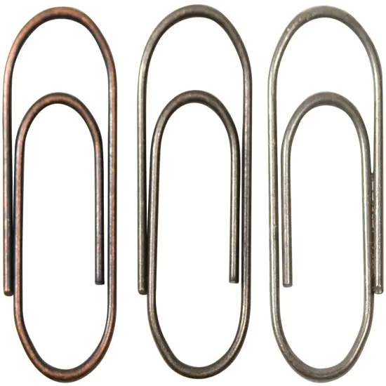 Idea-Ology Metal Paper Clips .625" 48/Pkg-Antique Nickel, Brass & Copper {2}
