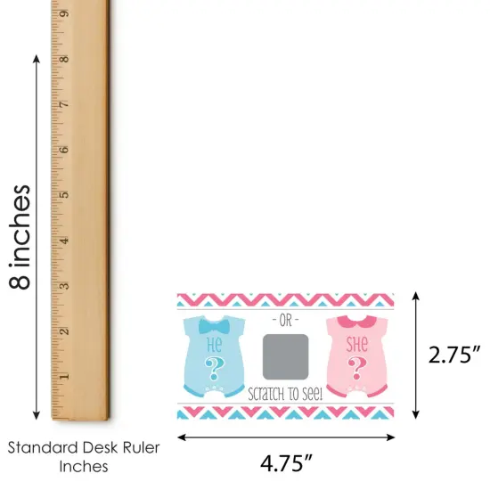 Big Dot of Happiness Boy Chevron Gender Reveal - Baby Boy Gender Reveal Scratch Off Cards - Baby Shower Game - Set of 22 {7}