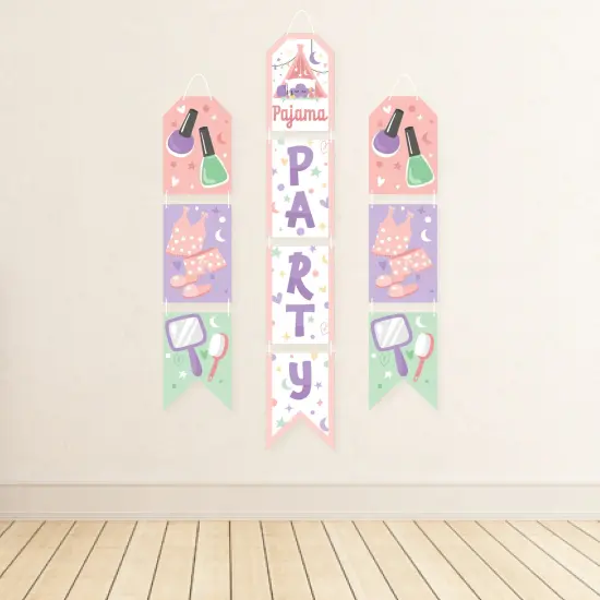 Big Dot of Happiness Pajama Slumber Party - Hanging Vertical Paper Door Banners - Girls Sleepover Birthday Party Wall Decoration Kit Indoor Door Decor {4}