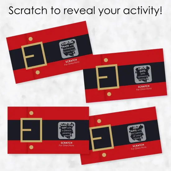 Big Dot of Happiness Jolly Santa Claus - Christmas Party White Elephant Gift Exchange Game Scratch Off Cards - 22 Count {4}