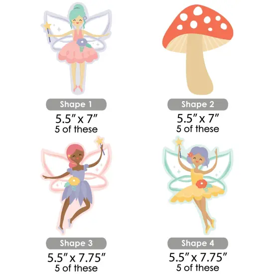 Big Dot of Happiness Let's Be Fairies - Mushroom Decorations DIY Fairy Garden Birthday Party Essentials - Set of 20 {7}