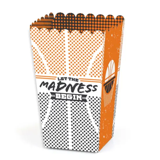 Big Dot of Happiness Basketball - Let The Madness Begin - College Basketball Party Favor Popcorn Treat Boxes - Set of 12 {1}
