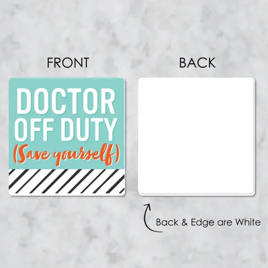 Big Dot of Happiness Thank You Doctors - Funny Doctor Appreciation Week Decorations - Drink Coasters - Set of 6 {7}