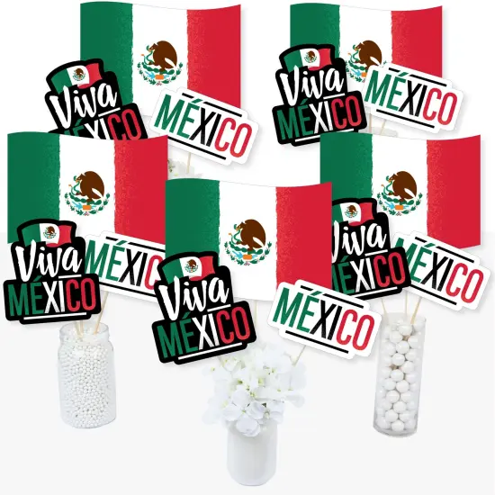 Big Dot of Happiness Viva Mexico - Mexican Independence Day Party Centerpiece Sticks - Table Toppers - Set of 15 {3}