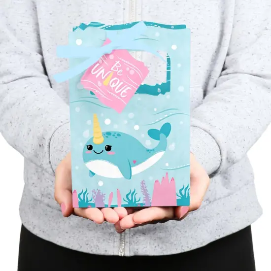 Big Dot of Happiness Narwhal Girl - Under The Sea Baby Shower or Birthday Party Favor Boxes - Set of 12 {6}