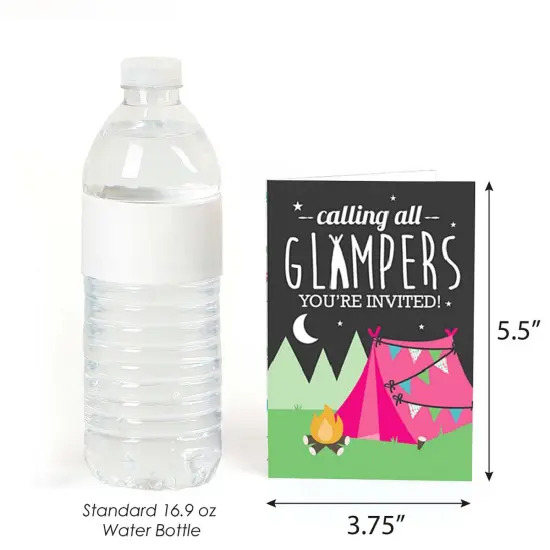 Big Dot of Happiness Let's Go Glamping - Fill In Camp Glamp Party or Birthday Party Invitations (8 count) {4}