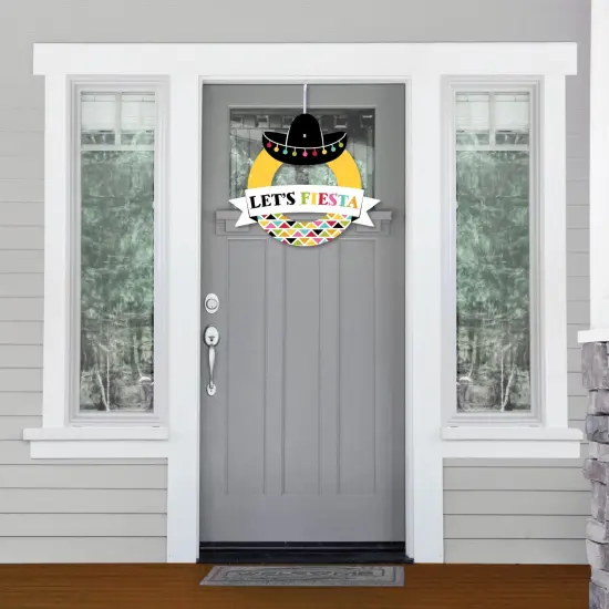 Big Dot of Happiness Let's Fiesta - Outdoor Fiesta Decor - Front Door Wreath {3}
