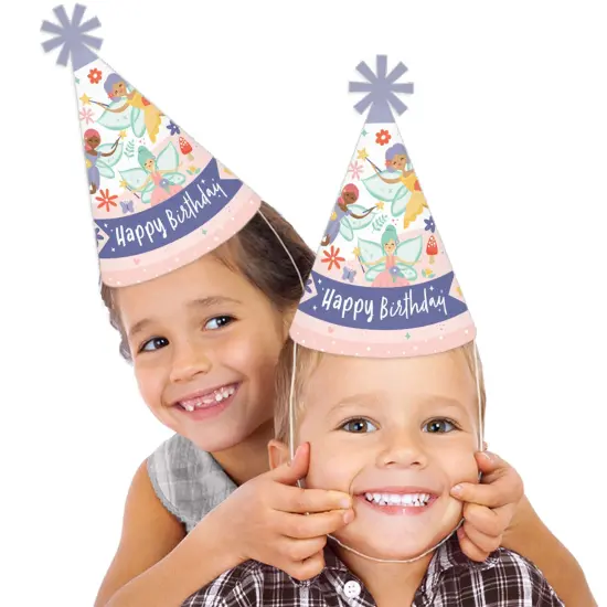 Big Dot of Happiness Let&rsquo;s Be Fairies - Cone Happy Birthday Party Hats for Kids and Adults - Set of 8 (Standard Size) {3}