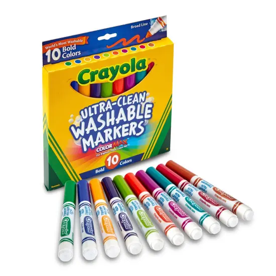 Crayola Ultra-Clean Color Max Broad Washable Markers 10/Pkg-Bold Colors {4}