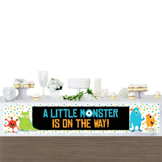 Big Dot of Happiness Monster Bash - Little Monster Baby Shower Decorations Party Banner {4}