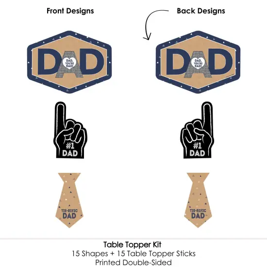 Big Dot of Happiness My Dad is Rad - Father's Day Centerpiece Sticks - Table Toppers - Set of 15 {6}
