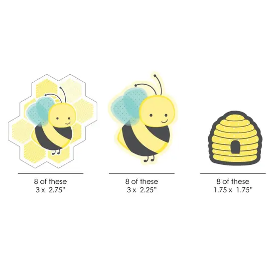 Big Dot of Happiness Honey Bee - DIY Shaped Baby Shower or Birthday Party Cut-Outs - 24 Count {3}