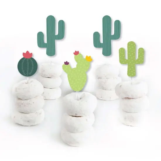 Big Dot of Happiness Prickly Cactus Party - Dessert Cupcake Toppers - Fiesta Party or Fiesta Birthday Party Clear Treat Picks - Set of 24 {3}