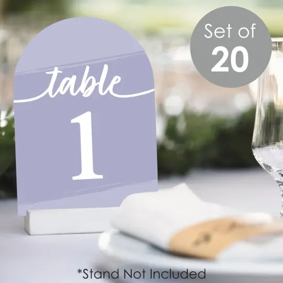 Big Dot of Happiness Purple Elegantly Simple - Wedding Receptions, Parties or Events Double-Sided 5 x 7 inches Cards - Table Numbers - 1-20 {3}
