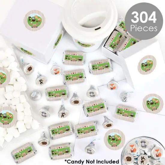 Big Dot of Happiness Woodland Creatures - Baby Shower or Birthday Party Candy Favor Sticker Kit - 304 Pieces {3}